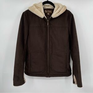 Big Chill Brown Faux Suede Coat